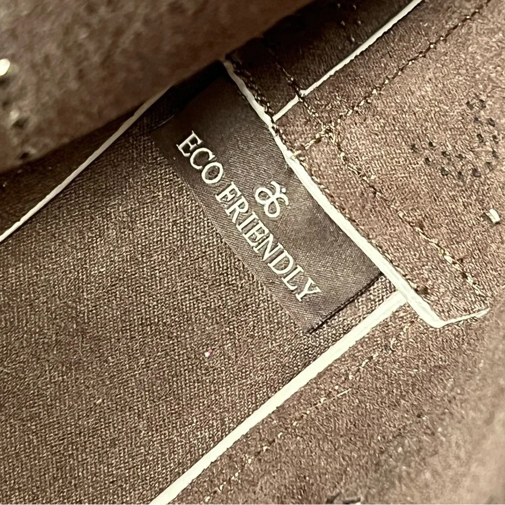 Arbonne Faux Leather Almond Color Logo Cut Out Hangbag‎ Tote - Picture 5 of 8